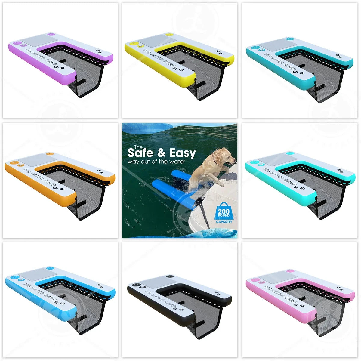 Inflatable Non Slip Dog Pool Ramp Ladder For Water Dock