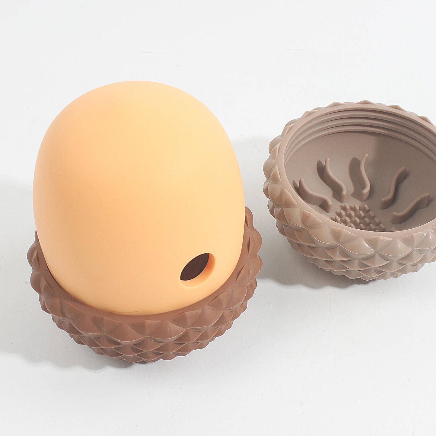 Durable Non Toxic Silicone Acorn Dog Toy Interactive Puzzle SlowFeedingChewTeethCleaning