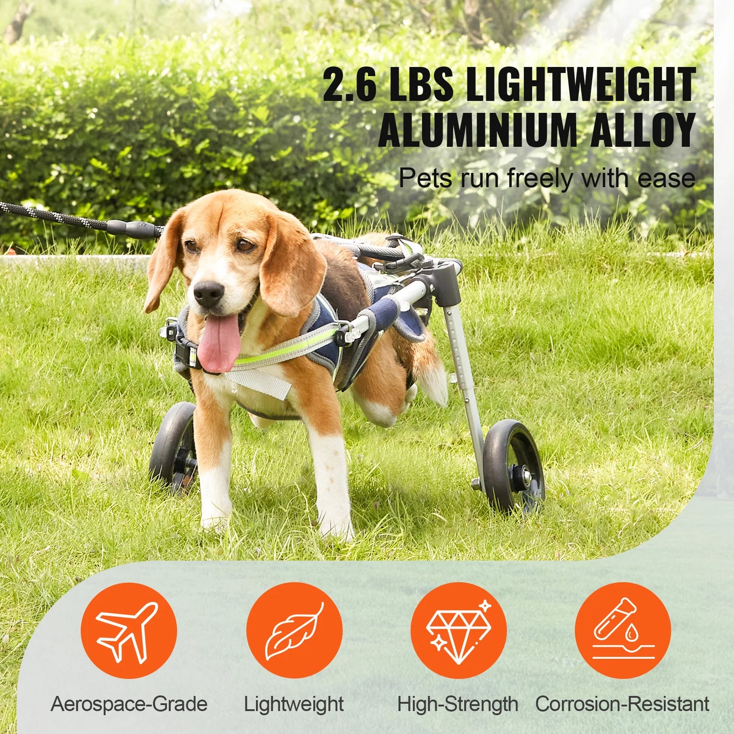 Two Wheel Dog Wheelchair For Back Legs And Hind Limbs