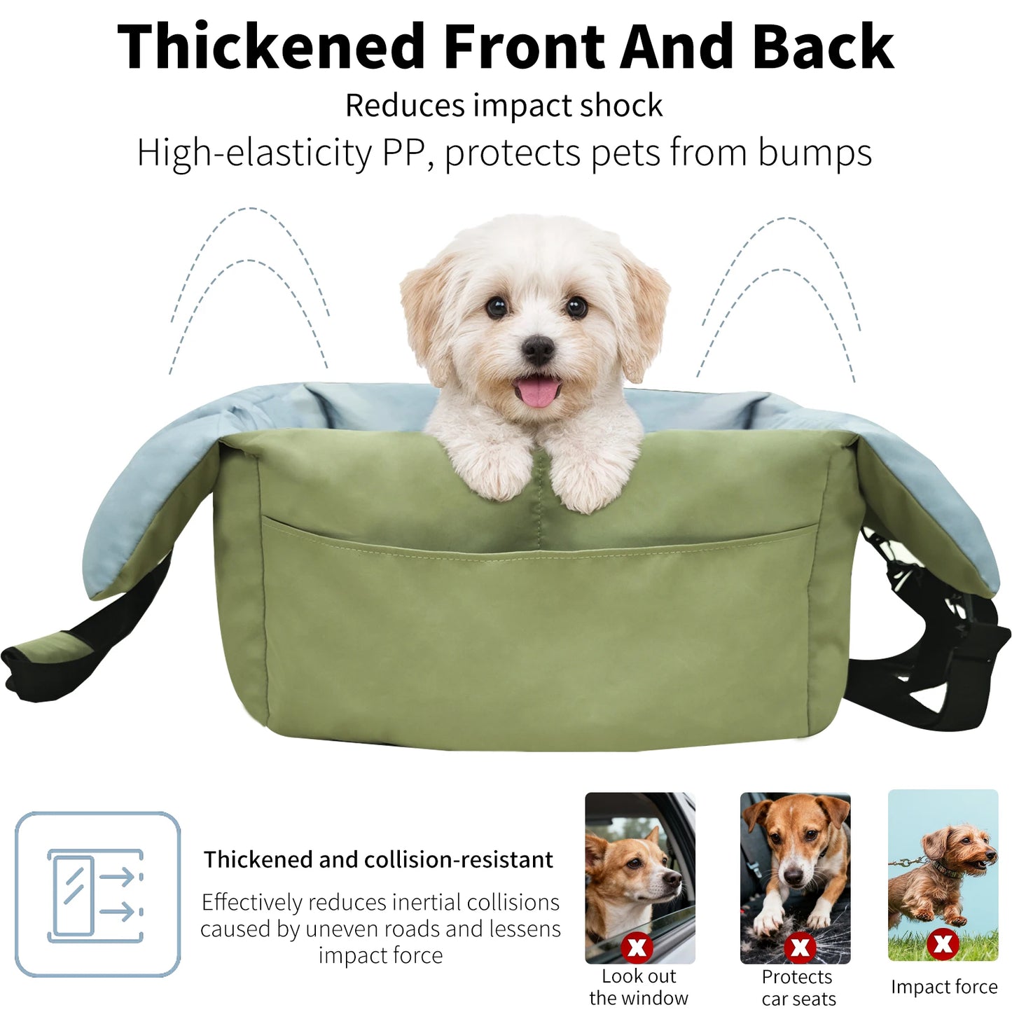 Dog Car Seat Travel Bed Carrier With Clip On Leash