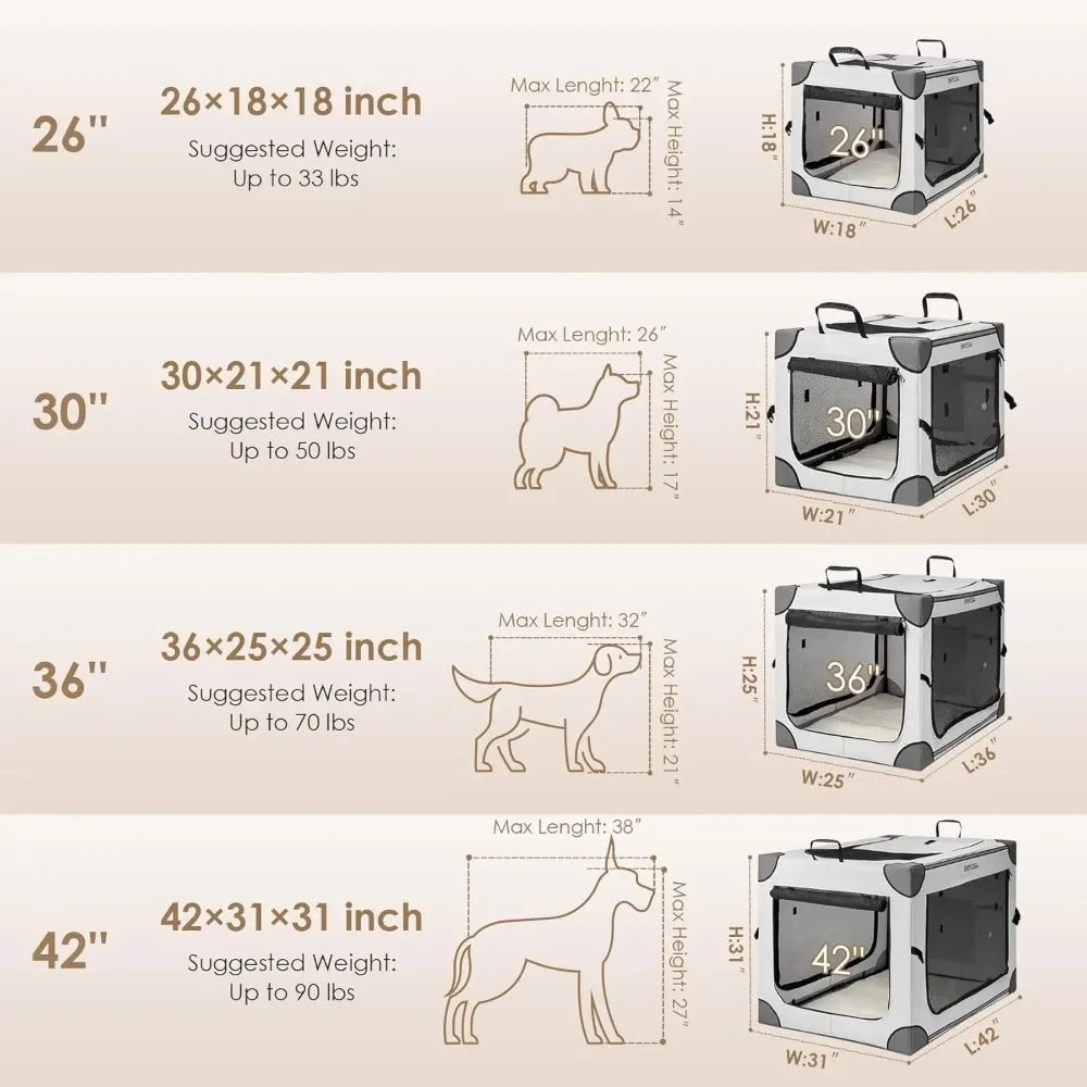 Collapsible Dog Crate for Extra Large Dogs Portable Travel Kennel