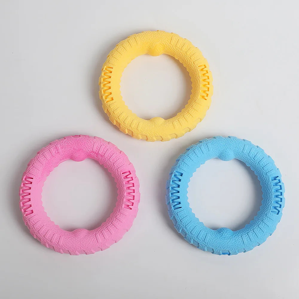 3PCS Interactive Floating Water Dog Toy Training Ring Durable Flying Disk Puller Resistant Chew-Proof for Small Medium Dog