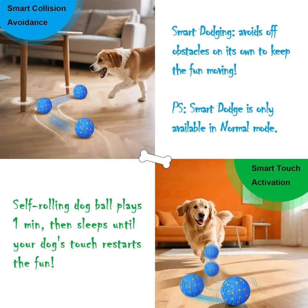 Smart Interactive Dog Ball Three Mode Auto Bounce Chew Proof