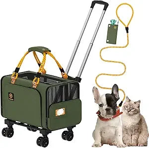 TIFICY Expandable Pet Carrier With Wheels TSA Airline Cat Carrier