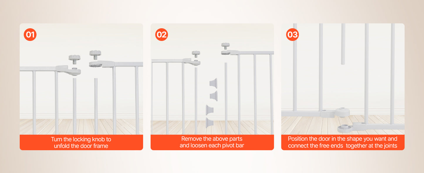 SucceBuy Baby Gate 28/30/36 Inches High Dog Gate Easy Step Walk Thru Child Pet Security Pressure Mount Kit Wall Cups Doorways