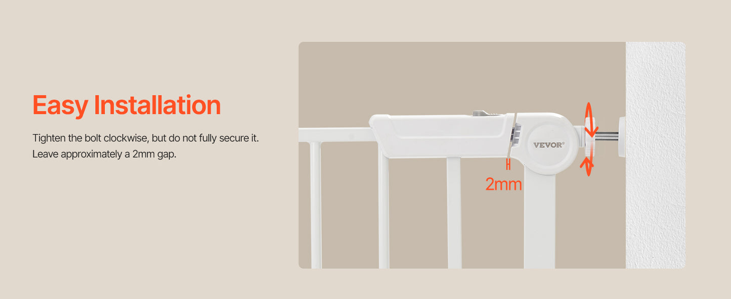 SucceBuy Baby Gate 28/30/36 Inches High Dog Gate Easy Step Walk Thru Child Pet Security Pressure Mount Kit Wall Cups Doorways