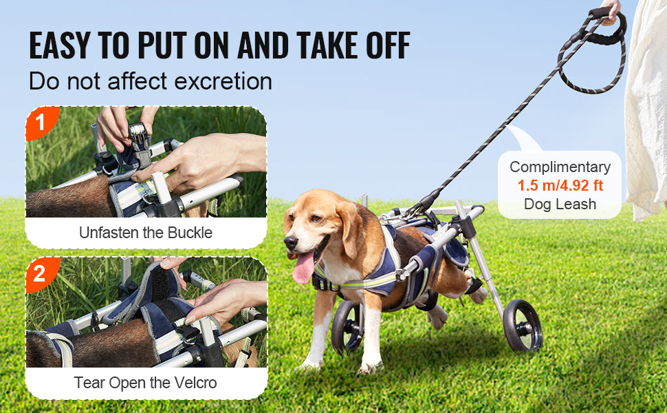 Two Wheel Dog Wheelchair For Back Legs And Hind Limbs