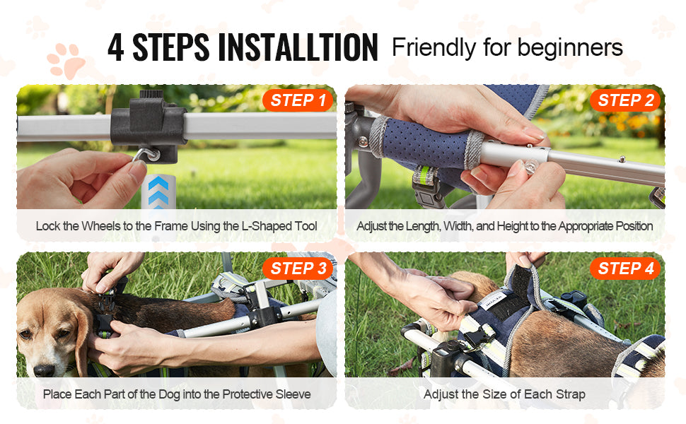 Two Wheel Dog Wheelchair For Back Legs And Hind Limbs