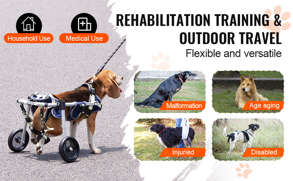 Two Wheel Dog Wheelchair For Back Legs And Hind Limbs